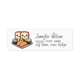 Sushi and Soy Sauce Return Address Labels