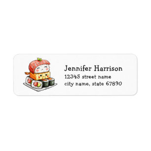 Sushi and Soy Sauce Return Address Labels