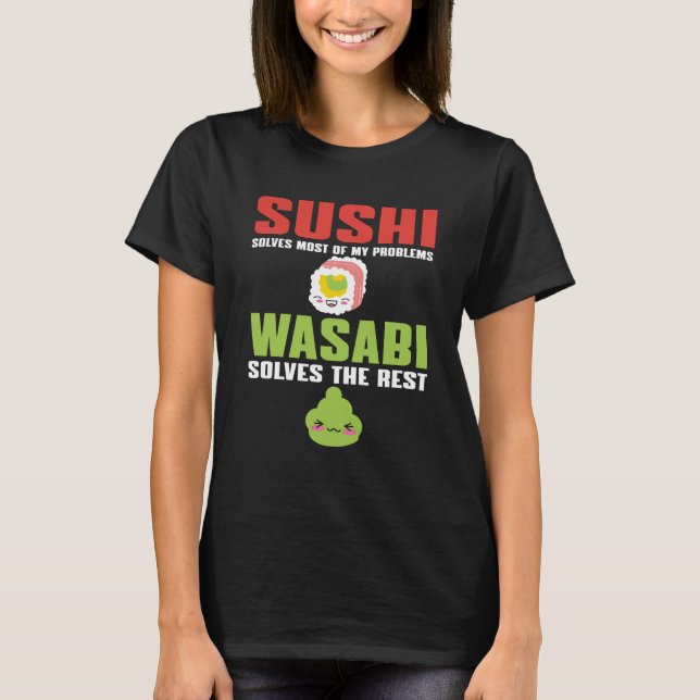 Sushi And Wasabi  Qute Spicy Food Japan T-Shirt (Front)
