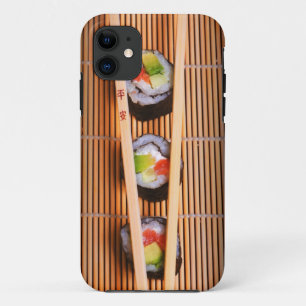 Sushi and wooden chopsticks iPhone 11 case