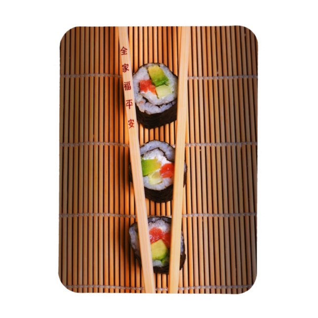Sushi and wooden chopsticks magnet (Vertical)