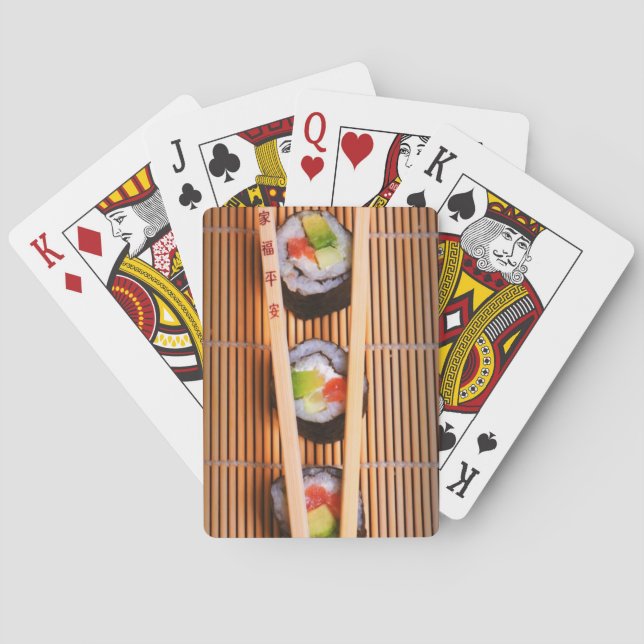Sushi and wooden chopsticks playing cards (Back)