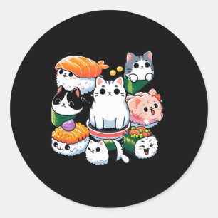 Sushi Anime Cat Sushi Lover Gift Classic Round Sticker