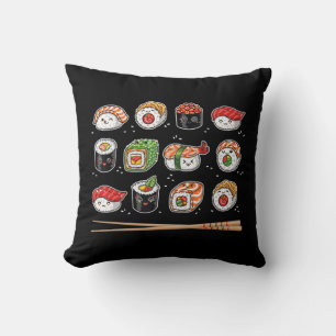 Sushi Anime Kawaii Japanese Food Lover Otaku Manga Cushion