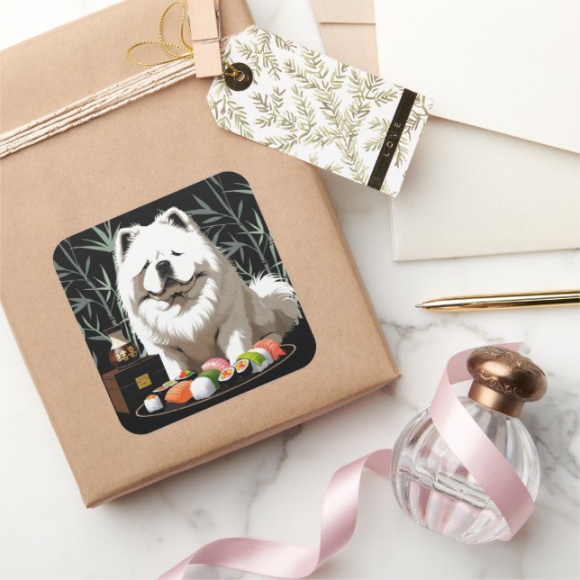 SUSHI ANYONE - Cream Chow  Square Sticker (Gifting)