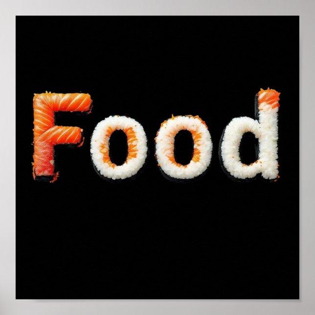 Sushi Art - Japanese Cuisine Lettering Design Poster (Front)