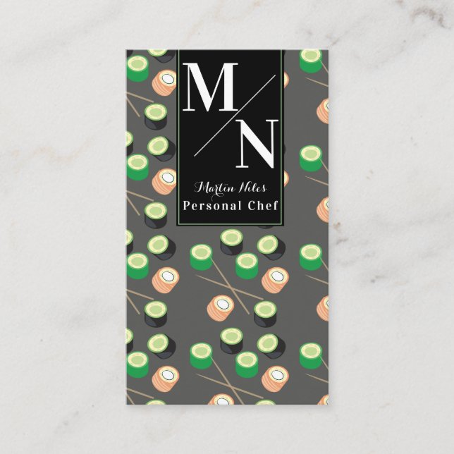 Sushi Asian Chef Cook Homemade Food Business Card (Front)