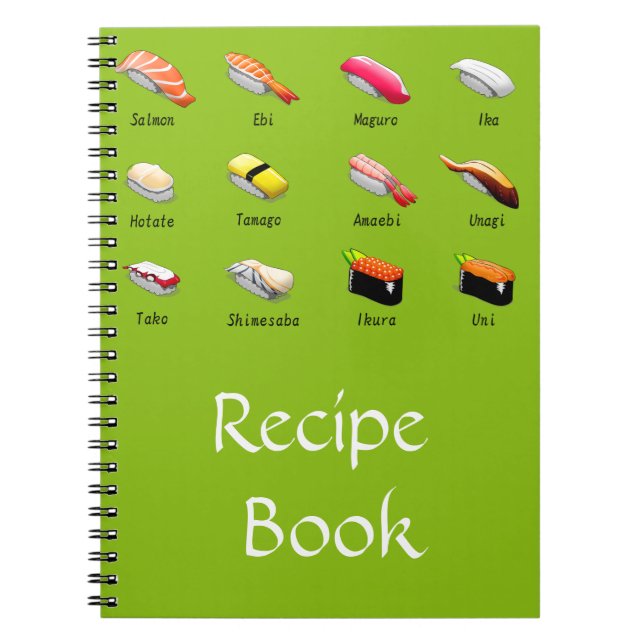 Sushi Asian Japanese food recipe book gift (Front)