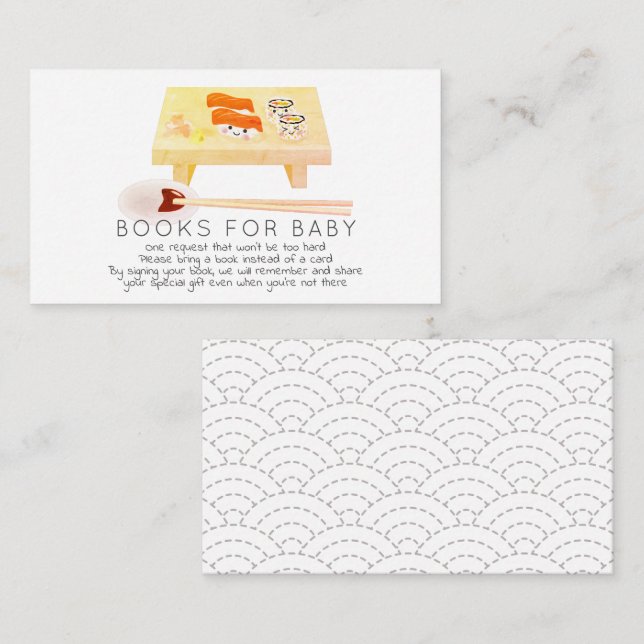 Sushi Baby Shower Book Request Enclosure Card (Front/Back)