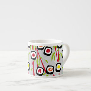 Sushi background espresso cup