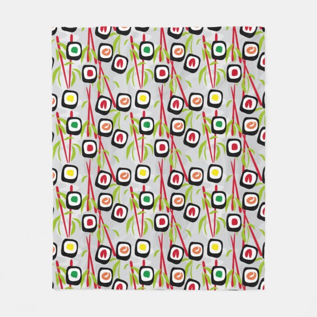 Sushi background fleece blanket (Front)