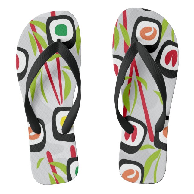 Sushi background flip flops (Footbed)
