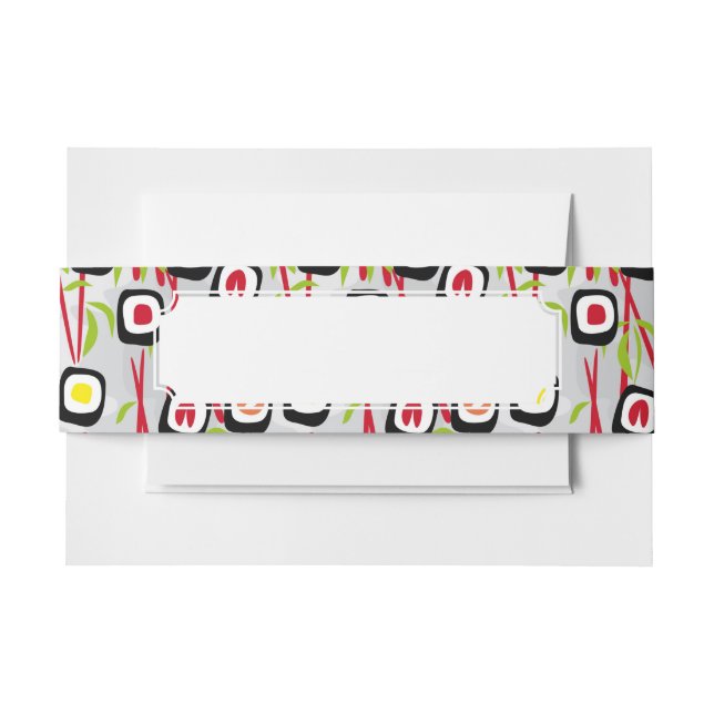 Sushi background invitation belly band (Front Example)