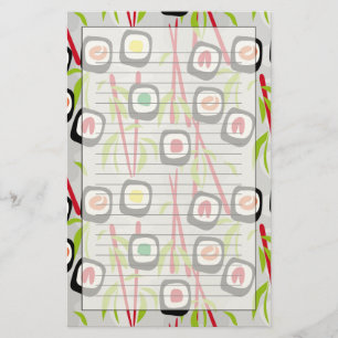 Sushi background stationery