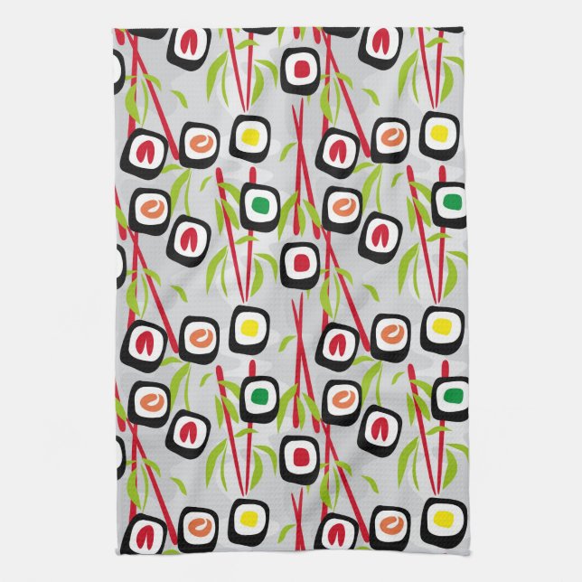 Sushi background tea towel (Vertical)