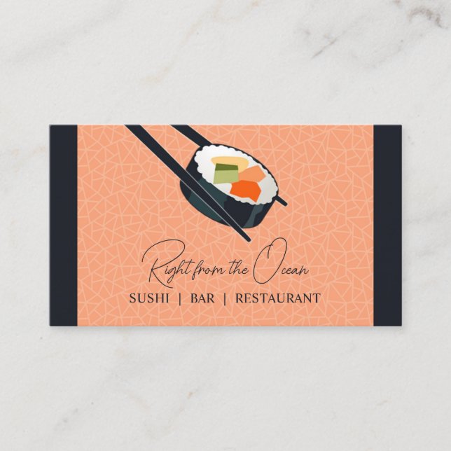 Sushi Bar Restaurant Business Card (Front)