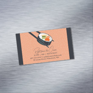 Sushi Bar Restaurant Magnetic Business Card
