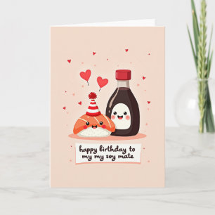 Sushi Birthday Illustration Card
