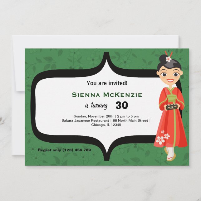 Sushi Birthday Invitation (Front)