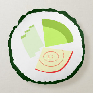 Sushi California Roll Round Cushion