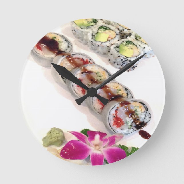 Sushi California Rolls Round Clock (Front)