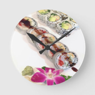 Sushi California Rolls Round Clock