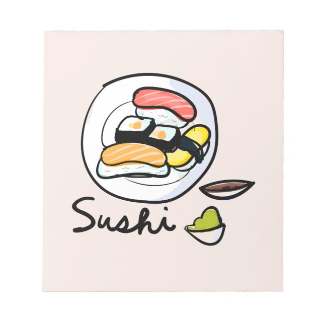 Sushi cartoon cute Japanese art Notepad (Front)