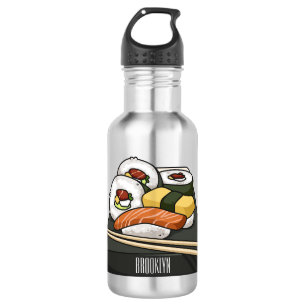 Sushi cartoon illustration  532 ml water bottle