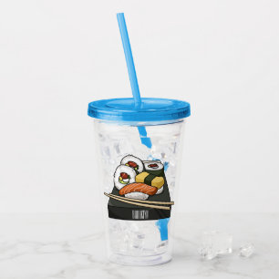 Sushi cartoon illustration acrylic tumbler