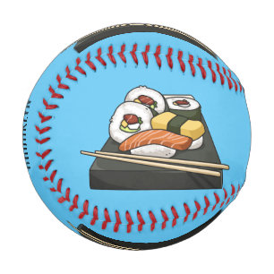 Sushi cartoon illustration  baseball