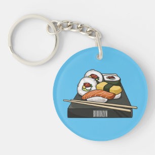 Sushi cartoon illustration  key ring