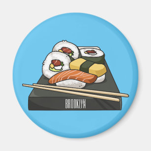 Sushi cartoon illustration  magnet