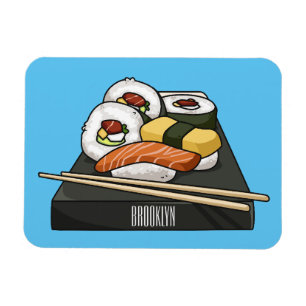 Sushi cartoon illustration  magnet