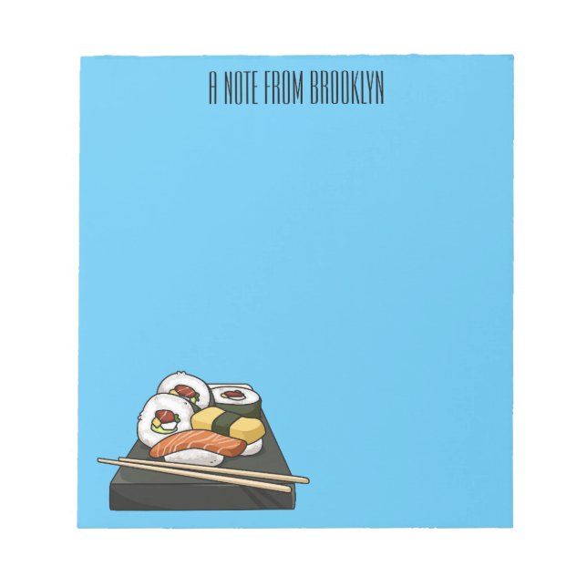 Sushi cartoon illustration  notepad (Front)