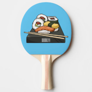 Sushi cartoon illustration  ping pong paddle