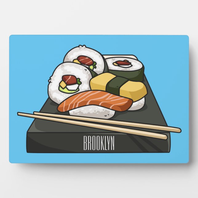 Sushi cartoon illustration  plaque (Front)