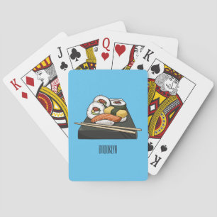 Sushi cartoon illustration  playing cards