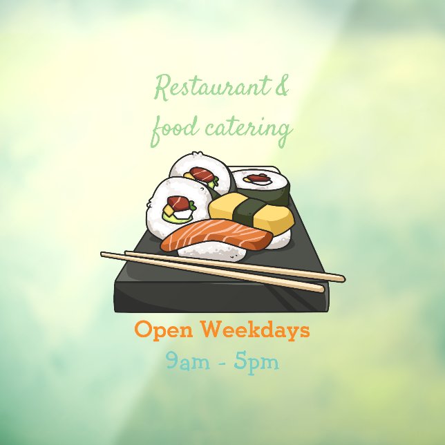 Sushi cartoon illustration window cling (Sheet 3)