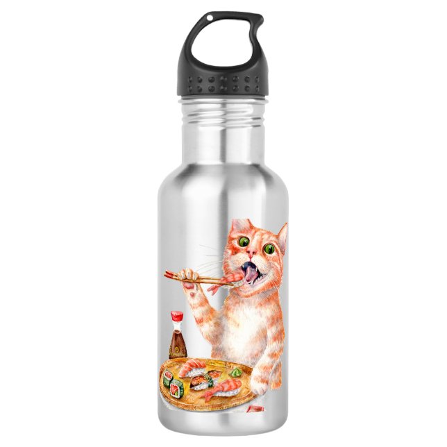 Sushi Cat 710 Ml Water Bottle (Front)