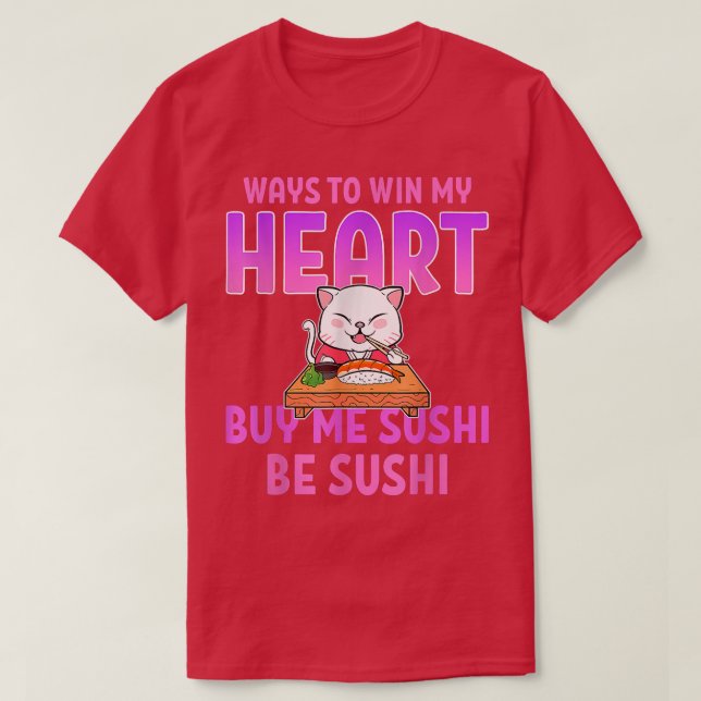 Sushi Cat Anime Merch Manga Cosplay Japanese Food  T-Shirt (Design Front)