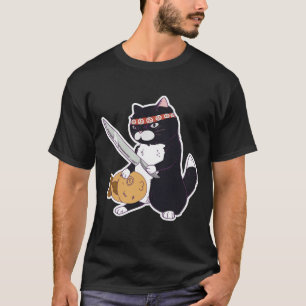 Sushi Cat Cat With Knife Sushi Cat With Fish T-Shirt