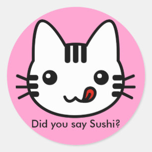 Sushi Cat Classic Round Sticker