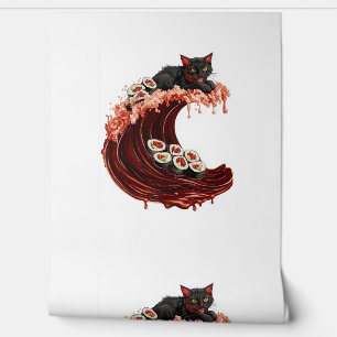 Sushi Cat Dreams – Quirky Japanese Food Kitty Wallpaper