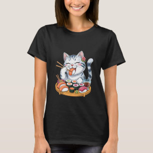 Sushi Cat Enjoying Delicious Sushi Feast T-Shirt