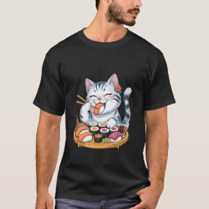 Sushi Cat Enjoying Delicious Sushi Feast T-Shirt