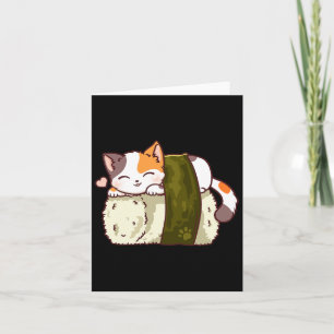 Sushi Cat Kawaii Anime Neko Japanese Card