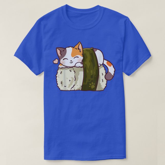 Sushi Cat Kawaii Anime Neko Japanese  T-Shirt (Design Front)