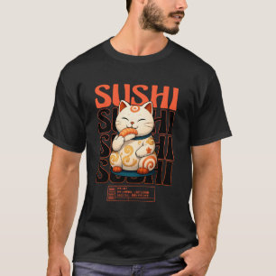 Sushi Cat Kawaii Neko Chibi Japanese Anime Food Lo T-Shirt