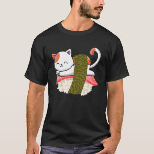 Sushi Cat Kitty Kitten  Japanese Sashimi Food T-Shirt