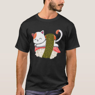 Sushi Cat Kitty Kitten  Japanese Sashimi Food T-Shirt